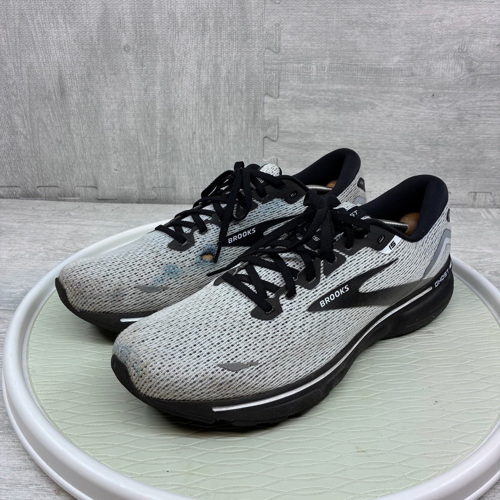 Brooks Ghost 15 Running Shoes Mens 14 Grey Mesh Athletic 1103931D121